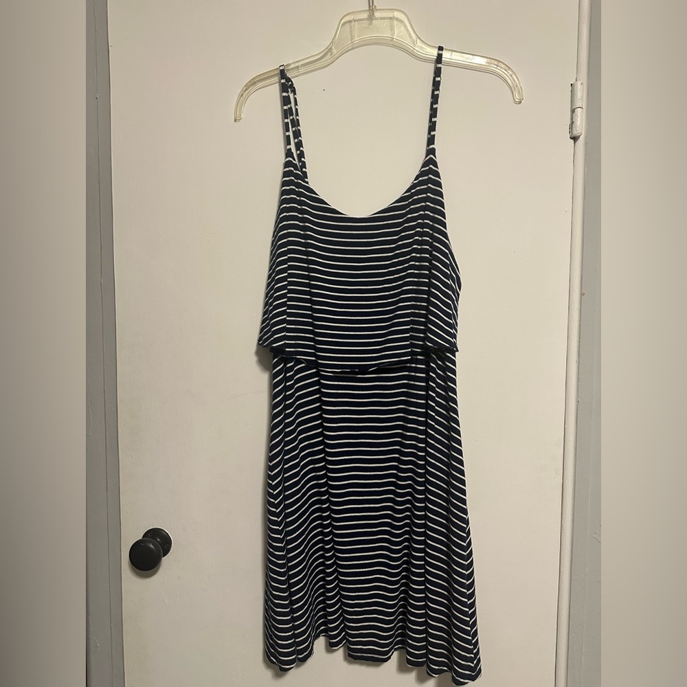 Navy and White Striped Dress